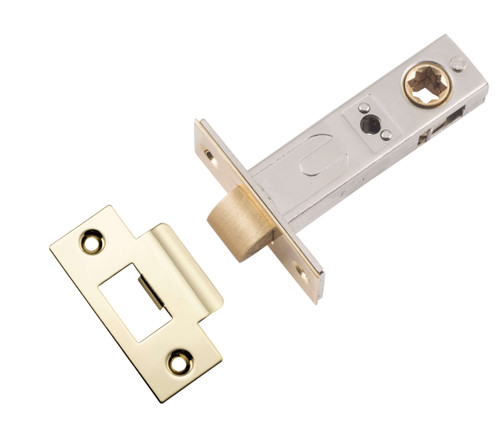 Iver Split Cam Tubular Latch with 'T' Striker - 60mm Backset - Polished Brass