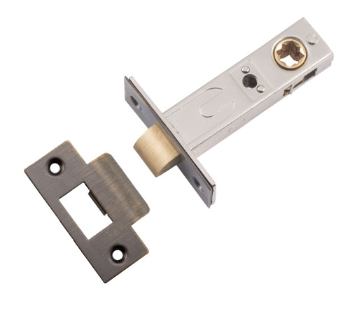 Iver Hard Sprung Split Cam Tubular Latch with 'T' Striker - 60mm Backset - Signature Brass