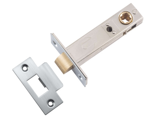 Iver Hard Sprung Split Cam Tubular Latch with 'T' Striker - 70mm Backset - Brushed Chrome