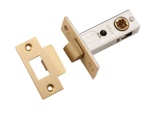 Iver Hard Sprung Split Cam Tubular Latch with 'T' Striker - 45mm Backset - Brushed Brass