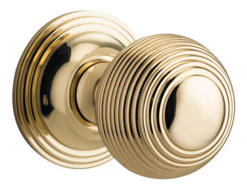 Iver Guildford Door Knob - Round Rosette - 60mm - Polished Brass