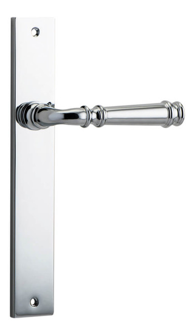 Iver Verona Lever Door Handle - Rectangular Plate - 240 x 38mm - Chrome