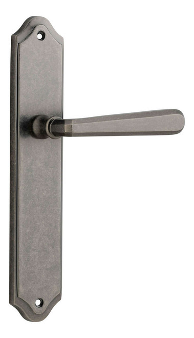 Iver Copenhagen Lever Door Handle - Shouldered Plate - 250 x 48mm - Distressed Nickel