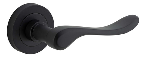 Iver Stirling Lever Door Handle - Round Rosette - 52mm - Matte Black