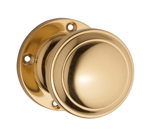 Tradco Milton Door Knob - 57mm - Unlacquered Polished Brass