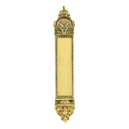 Nostalgic Vintage New Orleans Push Plate - 419 x 73mm - Polished Brass