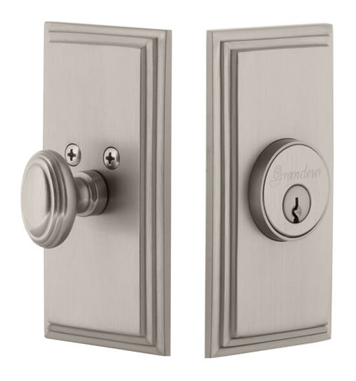 Grandeur Carre Deadbolt - 121 x 64mm - Satin Nickel