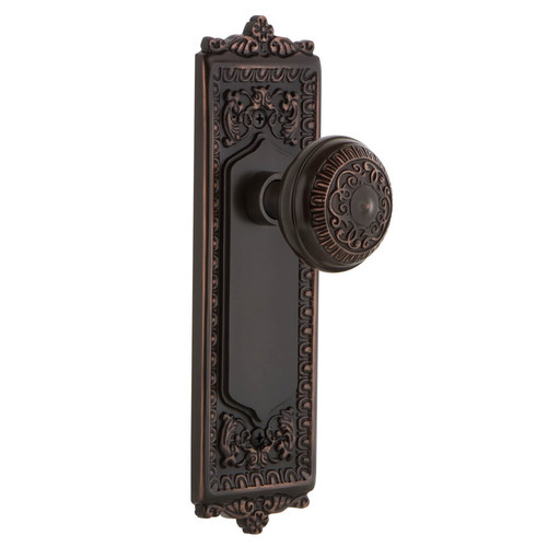 Nostalgic Egg & Dart Door Knob - Egg & Dart Plate - 222 x 67mm - Timeless Bronze