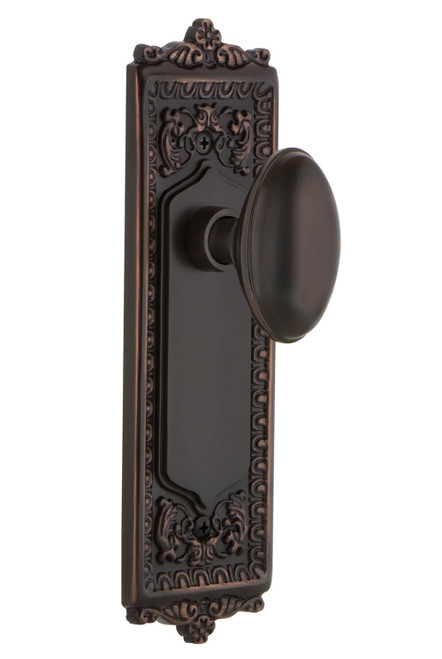 Nostalgic Neo Classical Homestead Door Knob - Egg & Dart Plate - 222 x 67mm - Timeless Bronze