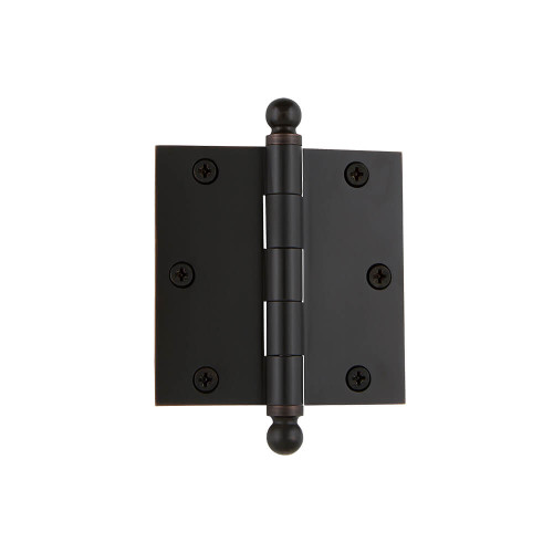 Nostalgic Loose Pin Hinge with Ball Finial - Square - 89 x 89mm - Timeless Bronze