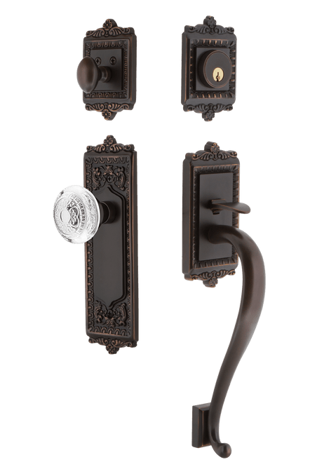 Nostalgic Heritage Crystal Egg & Dart Entry Door Handleset - S Grip - Timeless Bronze Nostalgic Heritage Crystal Egg & Dart Entry Door Handleset - S Grip - Timeless Bronze