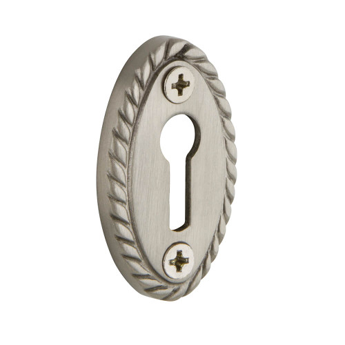 Nostalgic Georgian Rope Escutcheon Keyhole Cover - 51 x 29mm - Satin Nickel