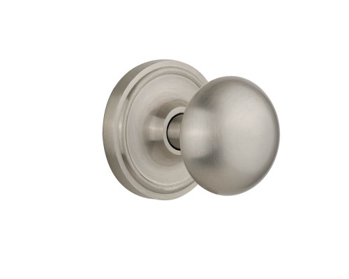 Nostalgic New York Door Knob - Classic Rosette - 64mm - Satin Nickel