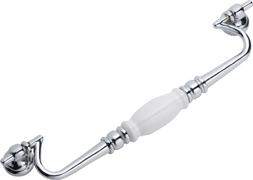 Tradco White Porcelain Drop Handle - 256mm - Chrome
