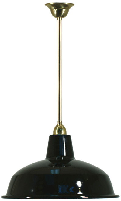 Lode Lighting Rod Pendant Light - Warehouse Shade - 300mm - Polished Brass