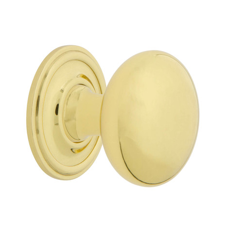 Nostalgic New York Cabinet Knob with Backplate - 35mm - Polished Brass