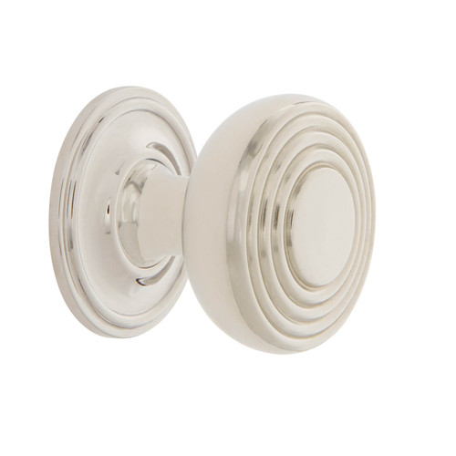 Nostalgic Art Deco Cabinet Knob with Backplate - 35mm - Polished Nickel