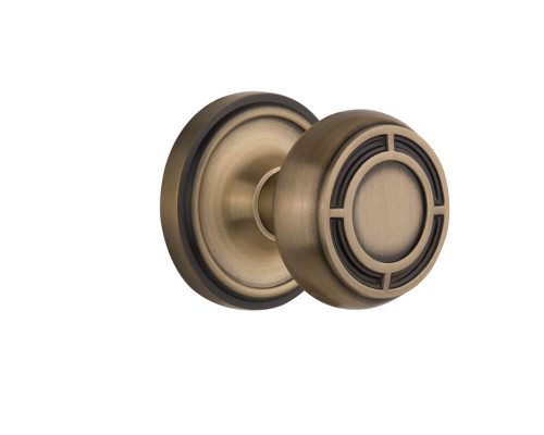 Nostalgic Vintage Mission Door Knob - Classic Rosette - 64mm - Antique Brass