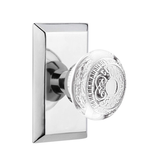 Nostalgic Ornate Crystal Egg & Dart Door Knob - Studio Plate - 102 x 64mm - Bright Chrome Nostalgic Ornate Crystal Egg & Dart Door Knob - Studio Plate - 102 x 64mm - Bright Chrome
