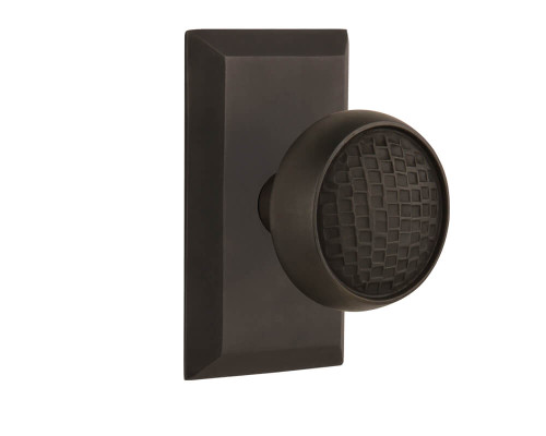 Nostalgic Craftsman Door Knob - Studio Plate - 102 x 64mm - Oil-Rubbed Bronze