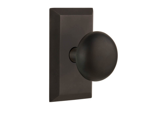 Nostalgic Shaker New York Door Knob - Studio Plate - 102 x 64mm - Oil-Rubbed Bronze