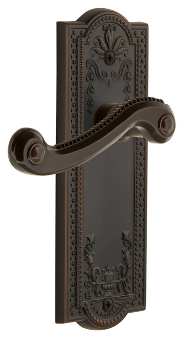 Grandeur Georgian Newport Lever Door Handle - Parthenon Plate - 199 x 67mm - Timeless Bronze