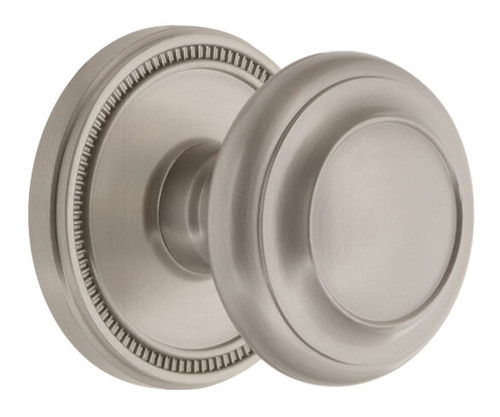 Grandeur Circulaire Door Knob - Soleil Rosette - 69mm - Satin Nickel