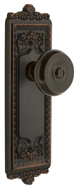 Grandeur Bouton Door Knob - Windsor Plate - 220 x 67mm - Timeless Bronze