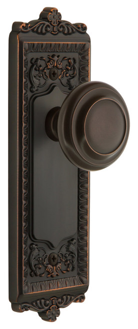 Grandeur Circulaire Door Knob - Windsor Plate - 220 x 67mm - Timeless Bronze