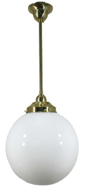 Lode Lighting Rod Pendant Light - Sphere Glass - 250mm - Polished Brass