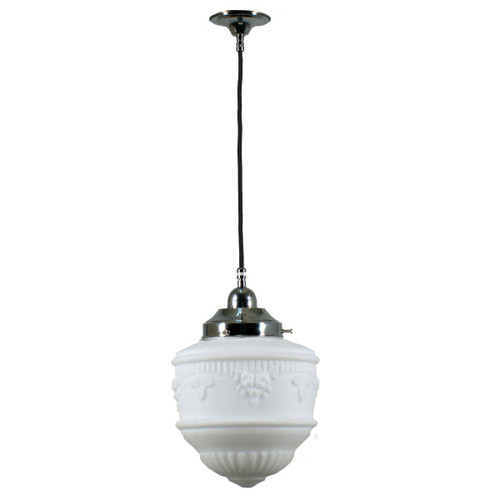 Lighting Inspirations Black Cord Pendant Light - Senator Glass - 200mm - Chrome
