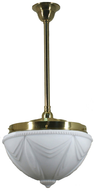 Lode Lighting Rod Pendant Light - Empire Glass - 360mm - Polished Brass