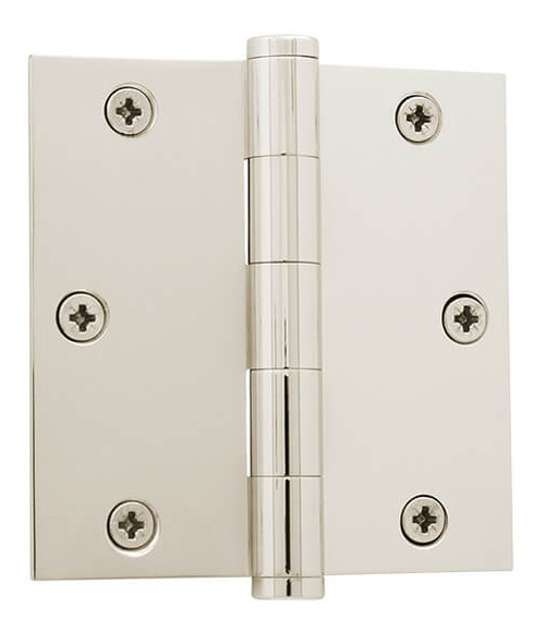 Grandeur Fixed Pin Hinge - Square - 89 x 89mm - Polished Nickel