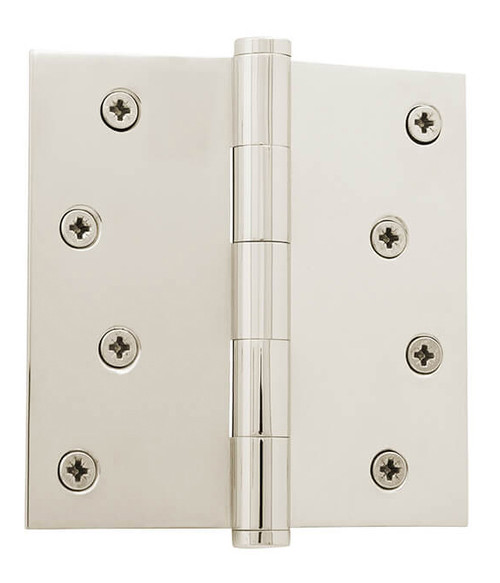 Grandeur Fixed Pin Hinge - Square - 100 x 100mm - Polished Nickel