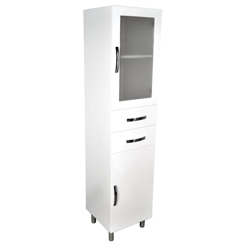 Fienza Unicab Bathroom Cabinet with Legs - Glass Panel Door - 1820 x 420 x 420mm - Gloss White