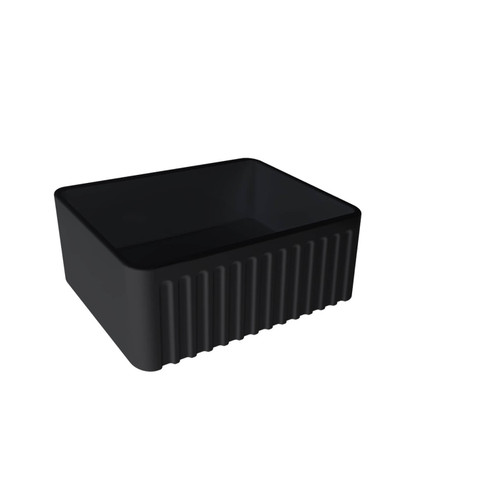 Turner Hastings Novi Ribbed Butler Sink - 610 x 254 x 457mm - Matte Black