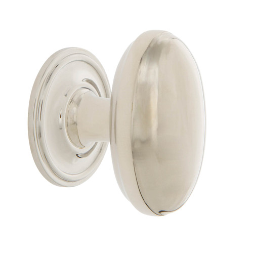 Nostalgic Bungalow Homestead Cabinet Knob with Backplate - 45 x 29mm - Polished Nickel