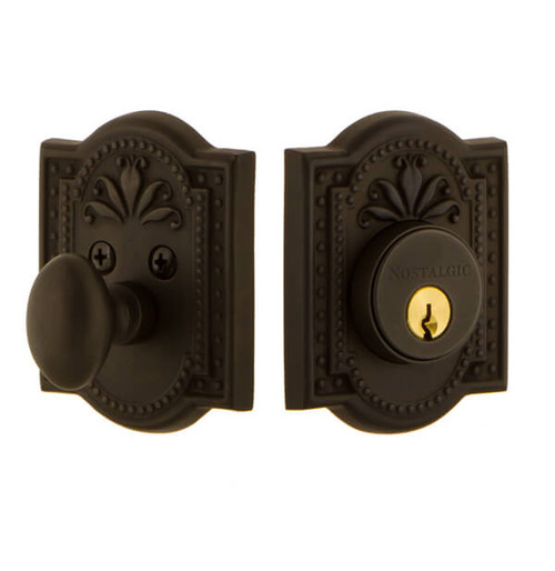 Nostalgic Como Meadows Deadbolt - 86 x 64mm - Oil-Rubbed Bronze