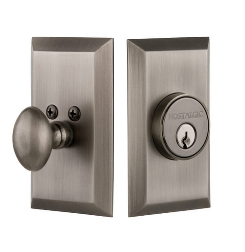 Nostalgic Heritage Studio Deadbolt - 102 x 64mm - Antique Pewter