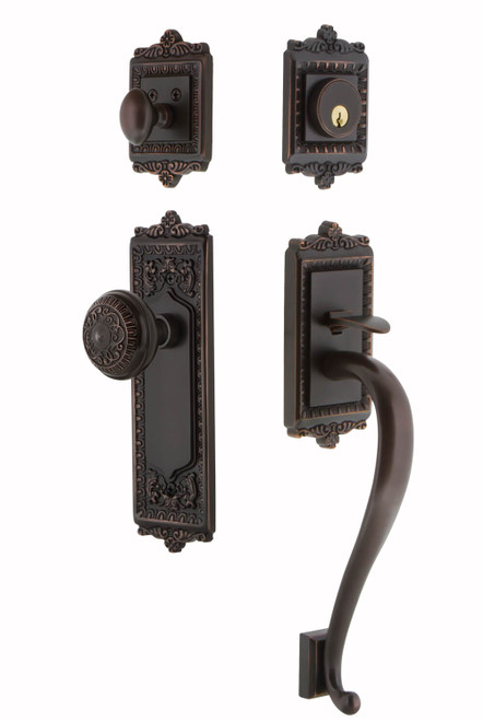 Nostalgic Baroque Egg & Dart Entry Door Handleset - S Grip -Timeless Bronze Nostalgic Baroque Egg & Dart Entry Door Handleset - S Grip -Timeless Bronze