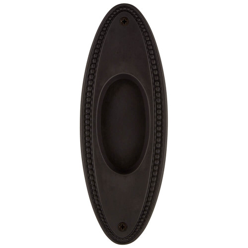 Nostalgic Georgian Beaded Sliding Door Flush Pull - 175 x 61mm - Oil-Rubbed Bronze