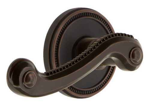 Grandeur Georgian Newport Lever Door Handle - Soleil Rosette - 69mm - Timeless Bronze