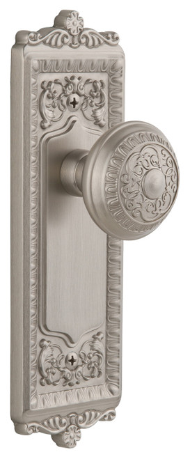 Grandeur Windsor Door Knob - Windsor Plate - 220 x 67mm - Satin Nickel