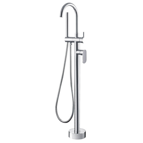 Fienza Empire Floor Mounted Bath Tap with Hand Shower - Chrome