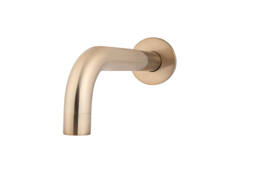 Meir Curved Wall Mounted Bath or Basin Outlet - Fixed Spout - Champagne