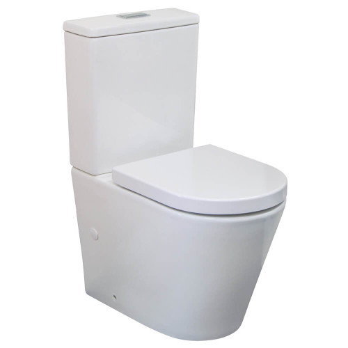 Fienza Isabella Rimless Rimless Back To Wall Toilet Suite - Gloss White