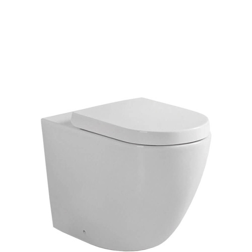 Fienza Koko Rimless Wall Faced Toilet Suite - Gloss White