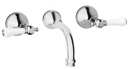 Bastow Georgian Wall Mounted Bath Tap - 250mm