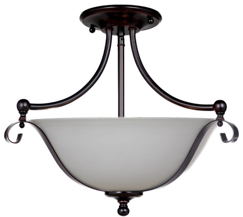 Lighting Inspirations Dallas Semi Flush Mount Ceiling Light - 340 x 390mm - Bronze