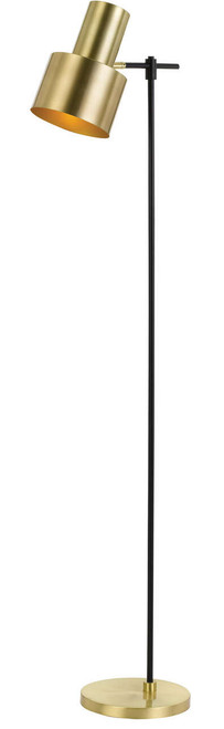 Telbix Croset Industrial Floor Lamp - Gold Shade - Black & Gold